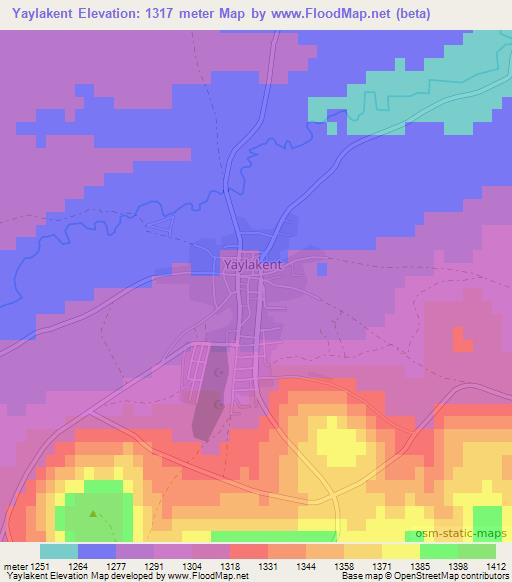 Yaylakent,Turkey Elevation Map