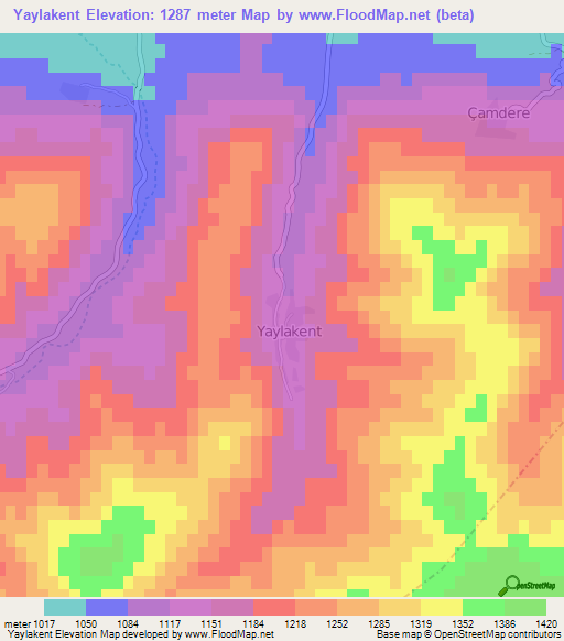 Yaylakent,Turkey Elevation Map