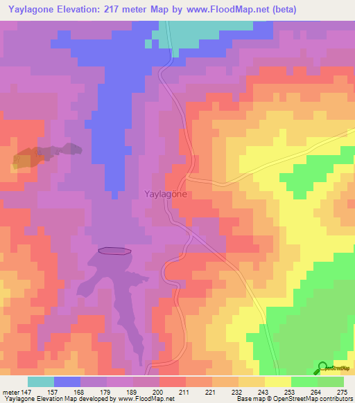 Yaylagone,Turkey Elevation Map