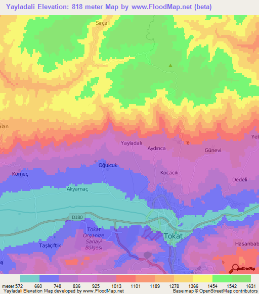 Yayladali,Turkey Elevation Map