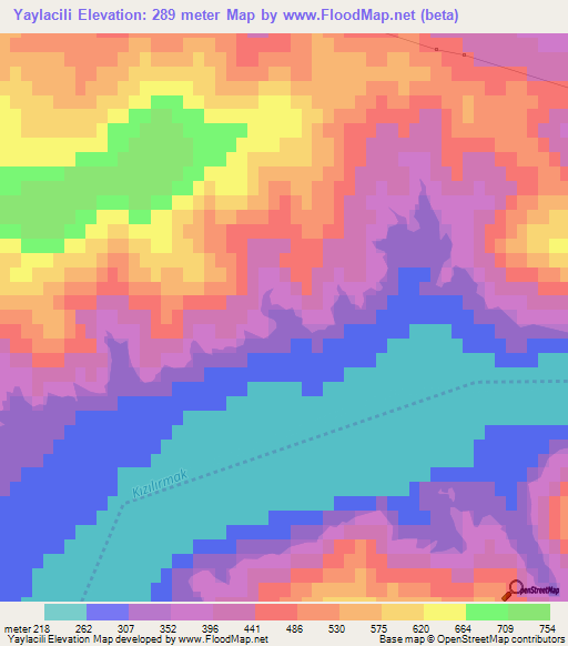 Yaylacili,Turkey Elevation Map