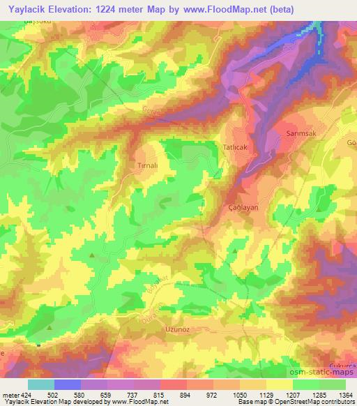 Yaylacik,Turkey Elevation Map