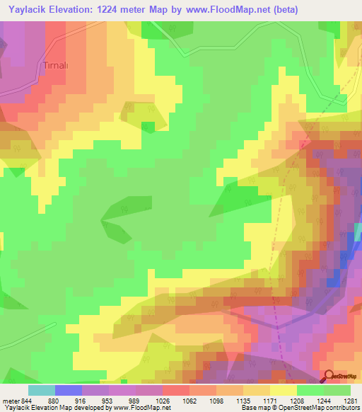 Yaylacik,Turkey Elevation Map