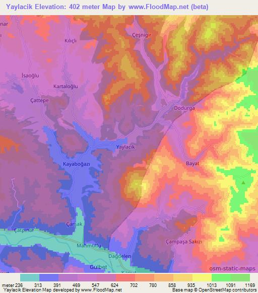 Yaylacik,Turkey Elevation Map