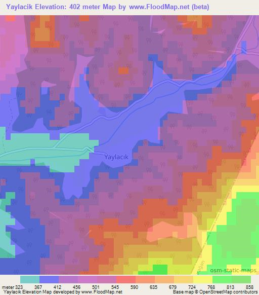 Yaylacik,Turkey Elevation Map