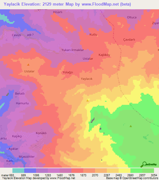 Yaylacik,Turkey Elevation Map