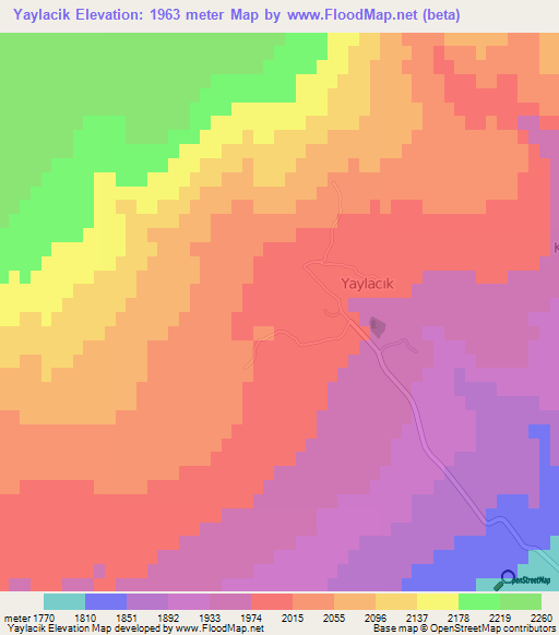 Yaylacik,Turkey Elevation Map