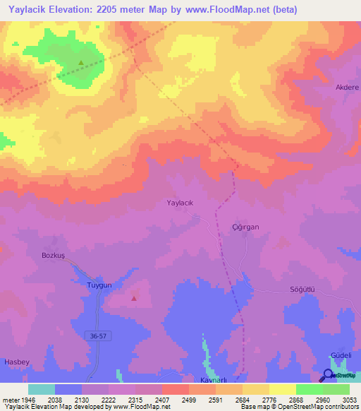 Yaylacik,Turkey Elevation Map