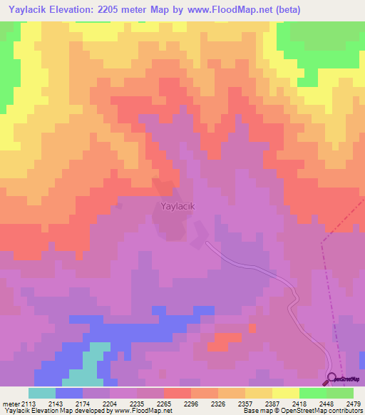 Yaylacik,Turkey Elevation Map