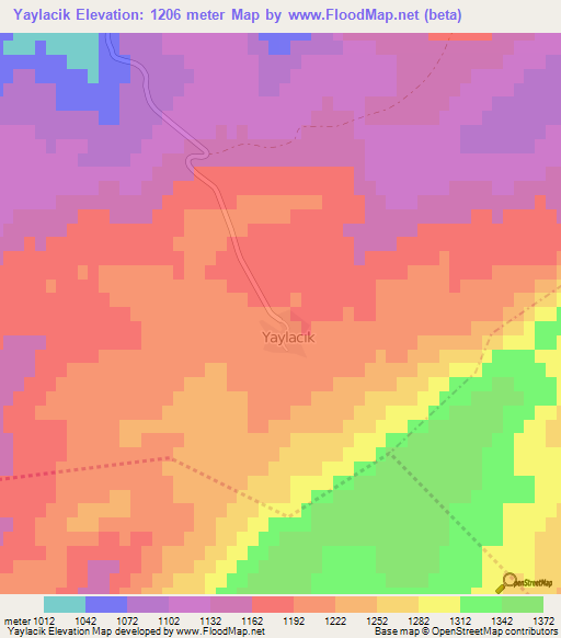 Yaylacik,Turkey Elevation Map