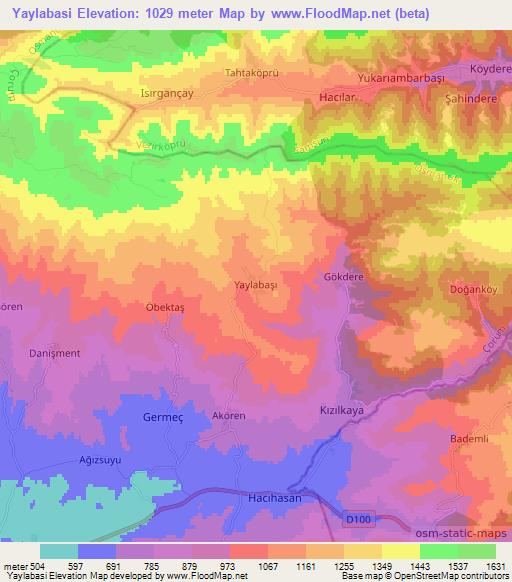 Yaylabasi,Turkey Elevation Map