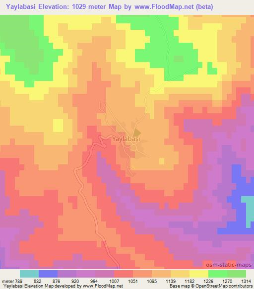 Yaylabasi,Turkey Elevation Map