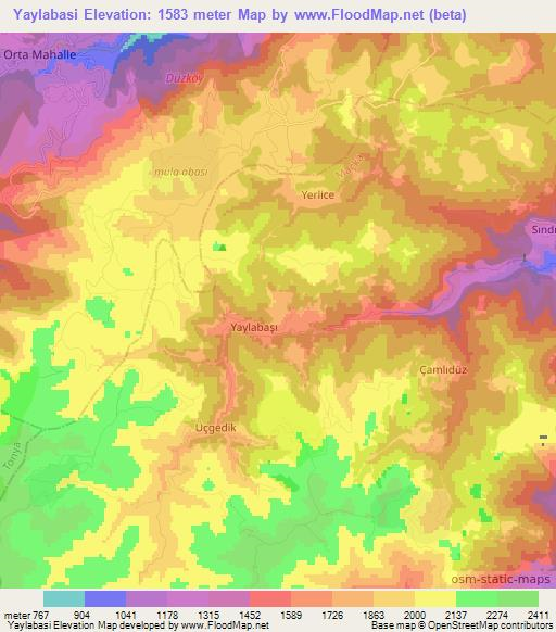 Yaylabasi,Turkey Elevation Map