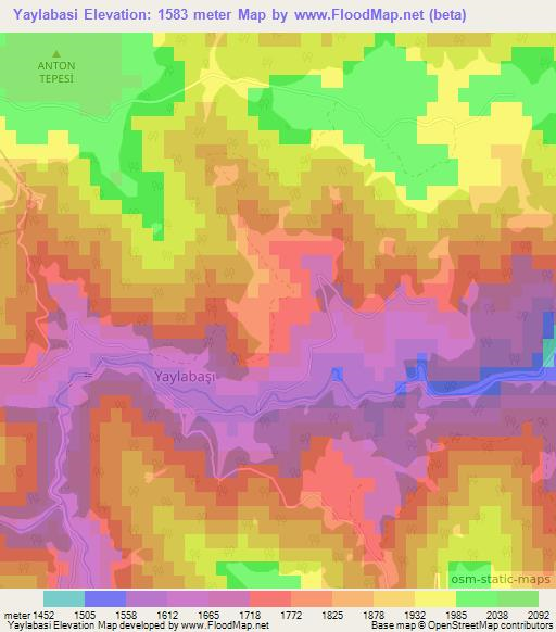 Yaylabasi,Turkey Elevation Map