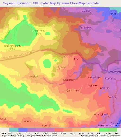 Yaylaalti,Turkey Elevation Map