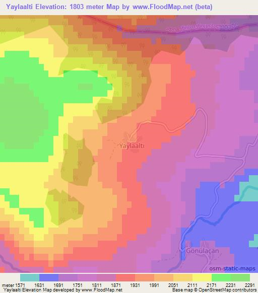 Yaylaalti,Turkey Elevation Map