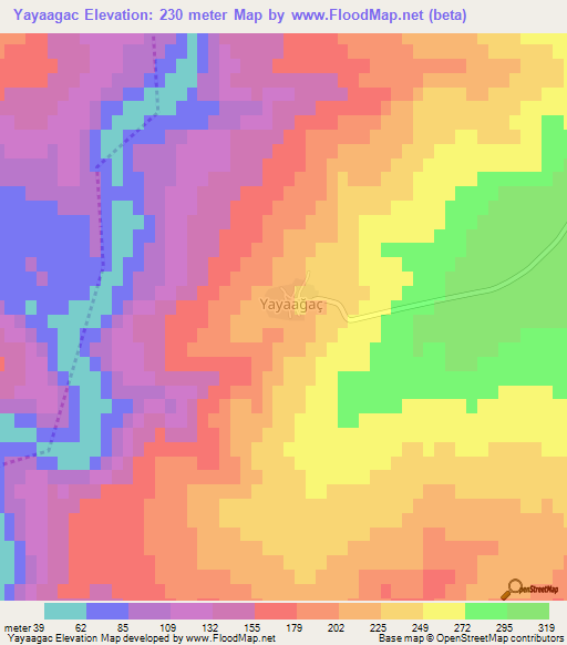 Yayaagac,Turkey Elevation Map