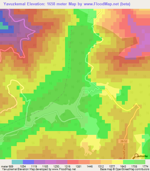 Yavuzkemal,Turkey Elevation Map