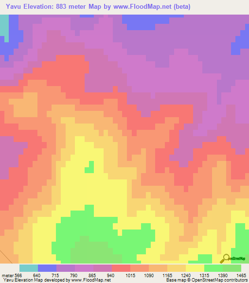 Yavu,Turkey Elevation Map