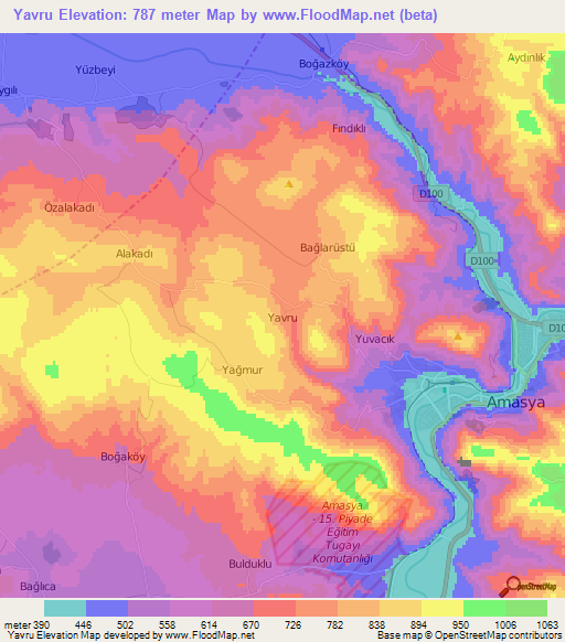 Yavru,Turkey Elevation Map