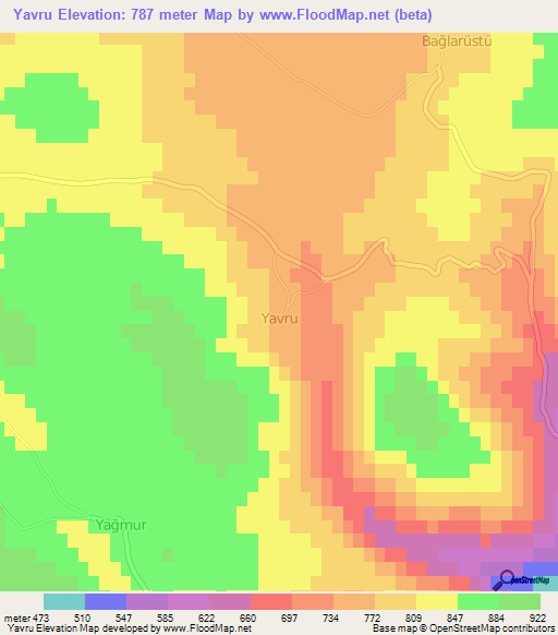 Yavru,Turkey Elevation Map