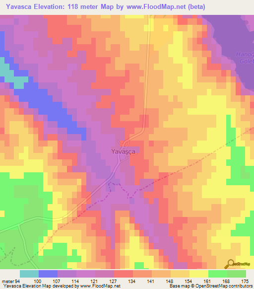 Yavasca,Turkey Elevation Map