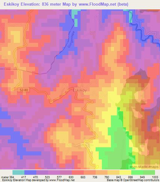 Eskikoy,Turkey Elevation Map