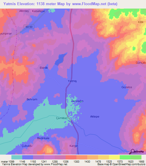 Yatmis,Turkey Elevation Map