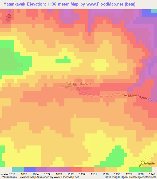 Yatankavak,Turkey Elevation Map