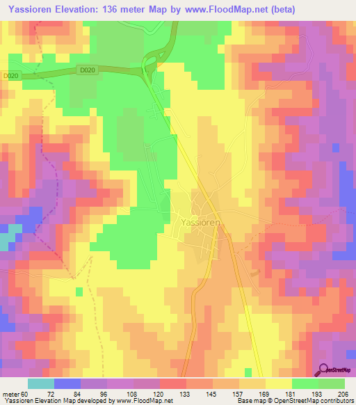 Yassioren,Turkey Elevation Map