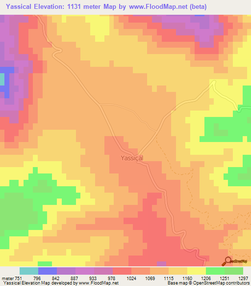 Yassical,Turkey Elevation Map