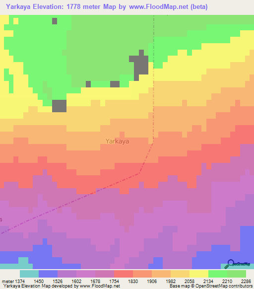 Yarkaya,Turkey Elevation Map