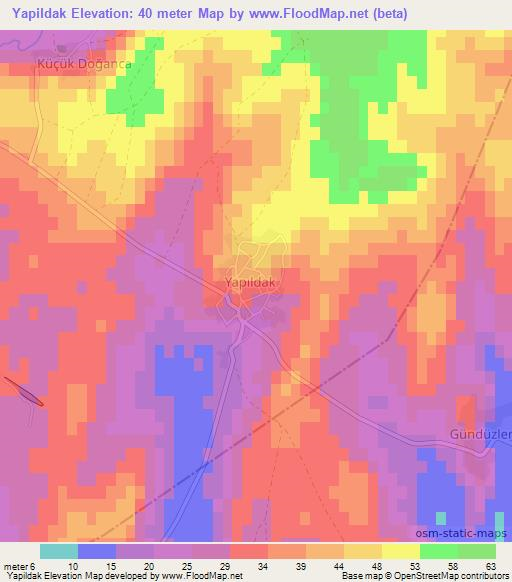 Yapildak,Turkey Elevation Map