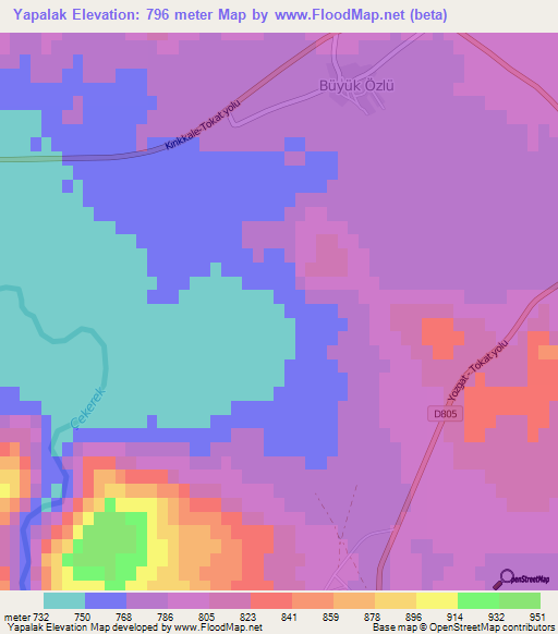 Yapalak,Turkey Elevation Map