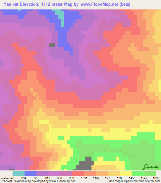 Yanivat,Turkey Elevation Map