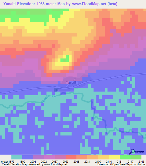 Yanalti,Turkey Elevation Map