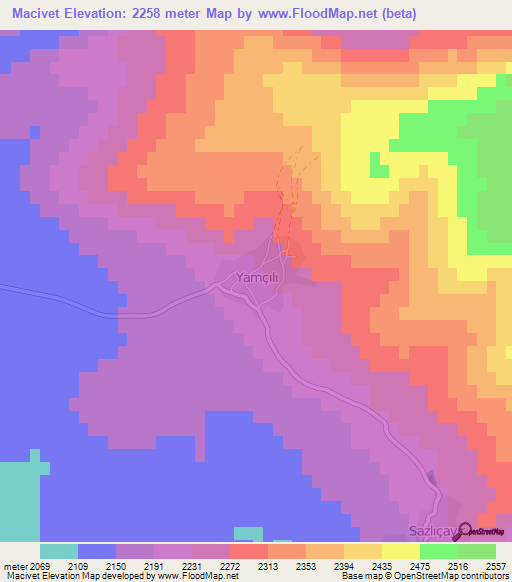 Macivet,Turkey Elevation Map