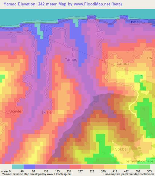 Yamac,Turkey Elevation Map