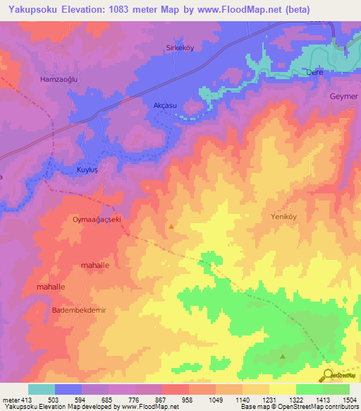 Yakupsoku,Turkey Elevation Map