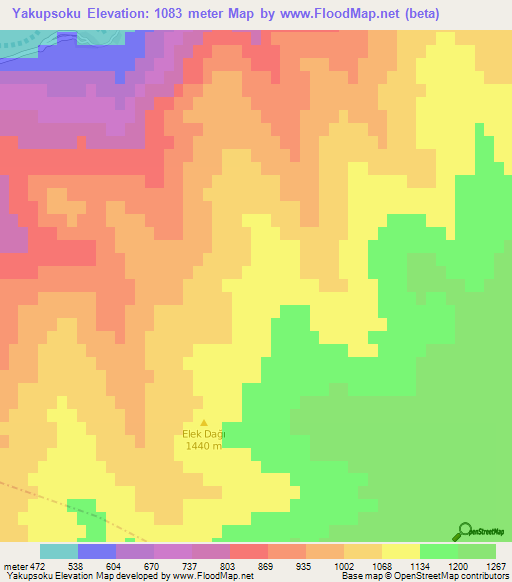 Yakupsoku,Turkey Elevation Map