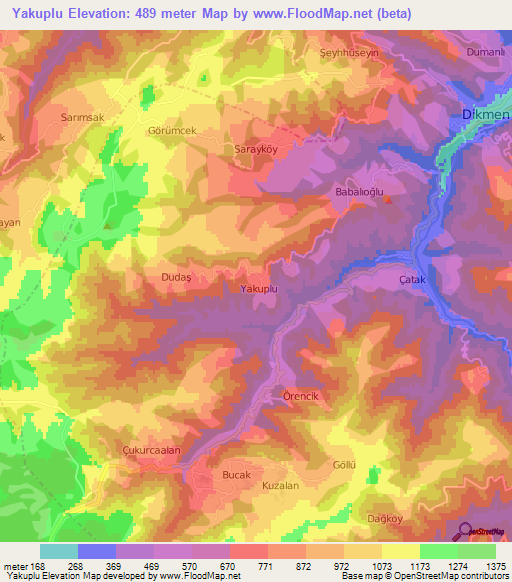 Yakuplu,Turkey Elevation Map