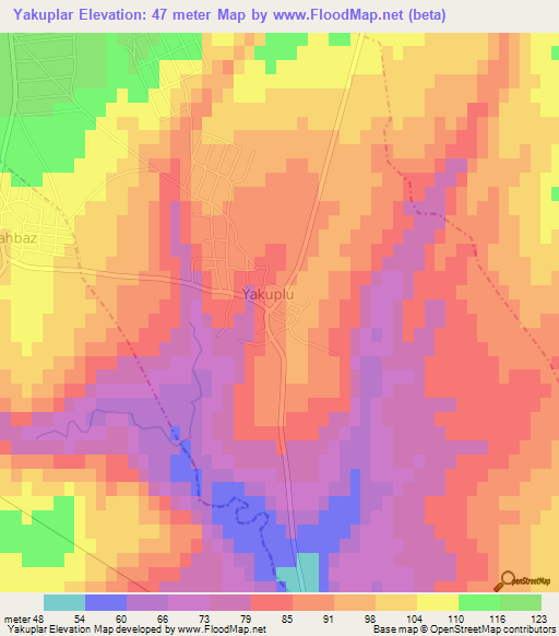 Yakuplar,Turkey Elevation Map