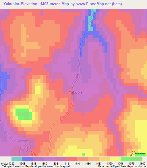 Yakuplar,Turkey Elevation Map