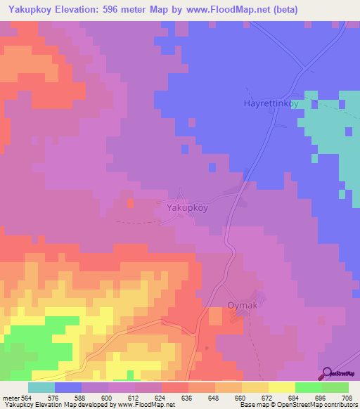 Yakupkoy,Turkey Elevation Map