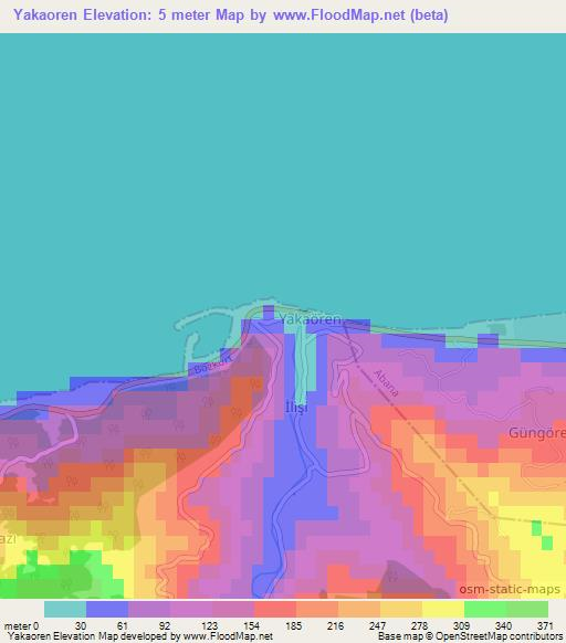 Yakaoren,Turkey Elevation Map