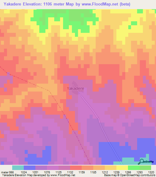 Yakadere,Turkey Elevation Map