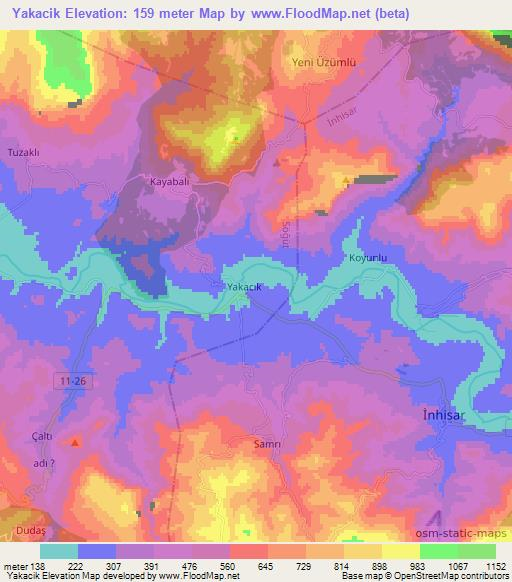 Yakacik,Turkey Elevation Map