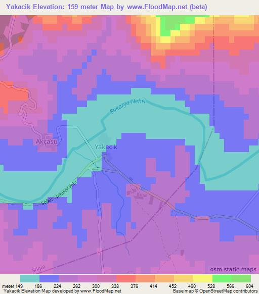 Yakacik,Turkey Elevation Map