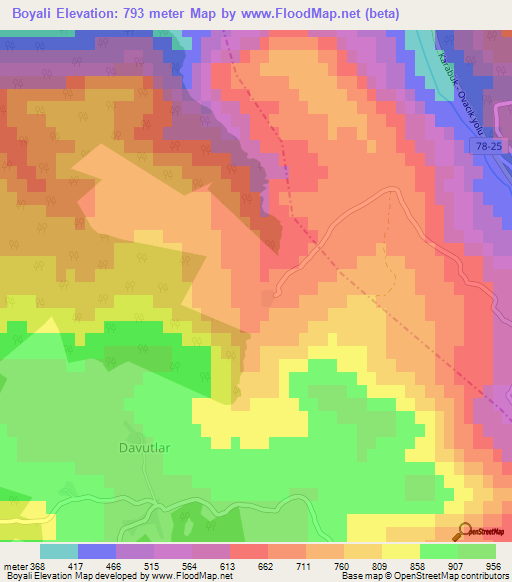 Boyali,Turkey Elevation Map