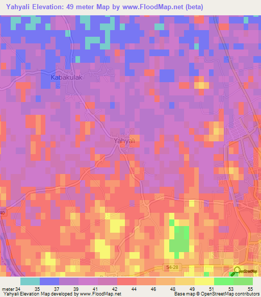 Yahyali,Turkey Elevation Map